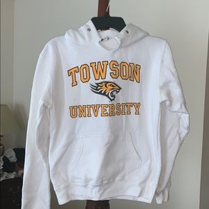White Women’s Hooded Towson University Sweatshirt